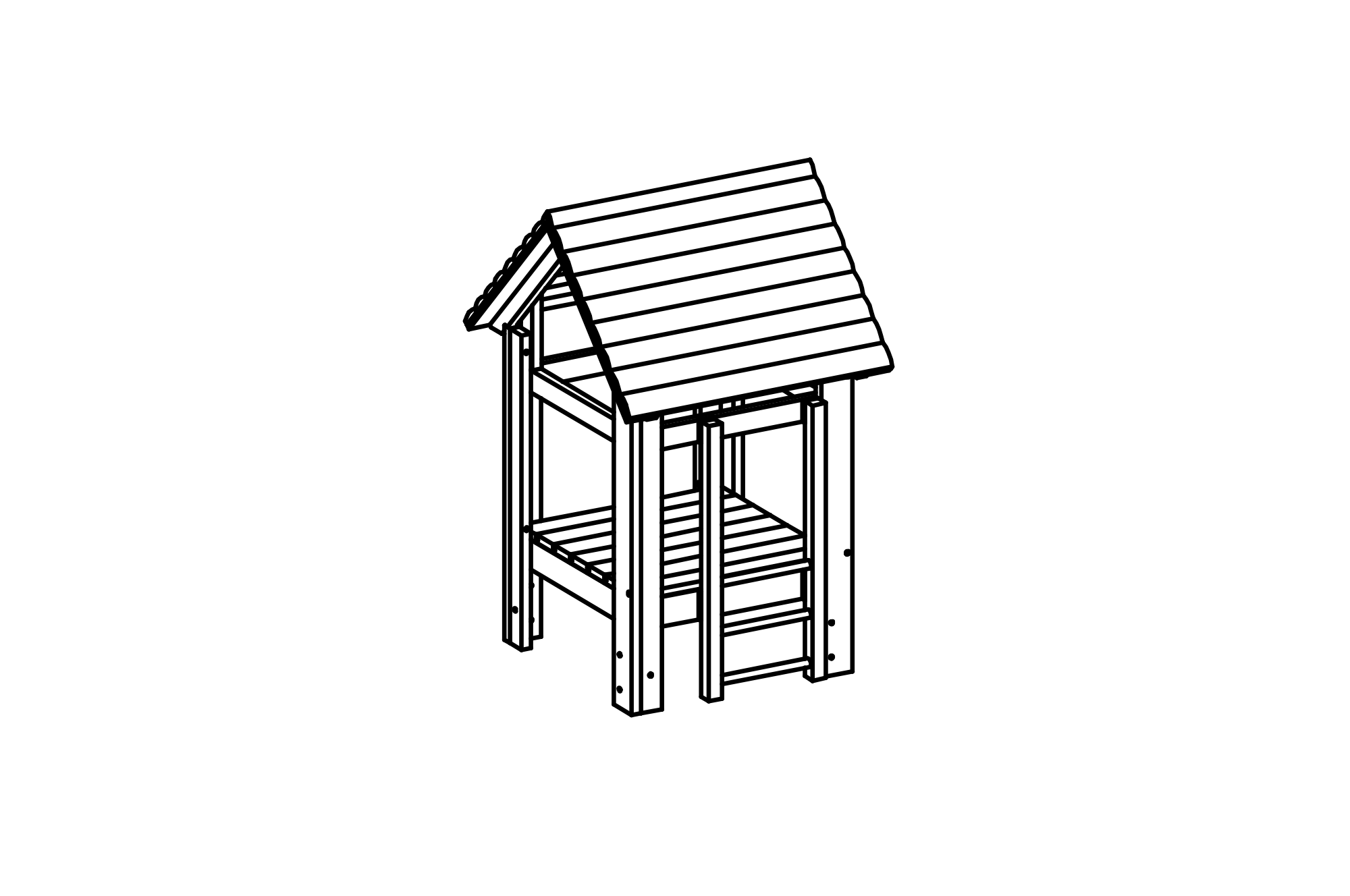 Toddler’s Platform Hut with roof