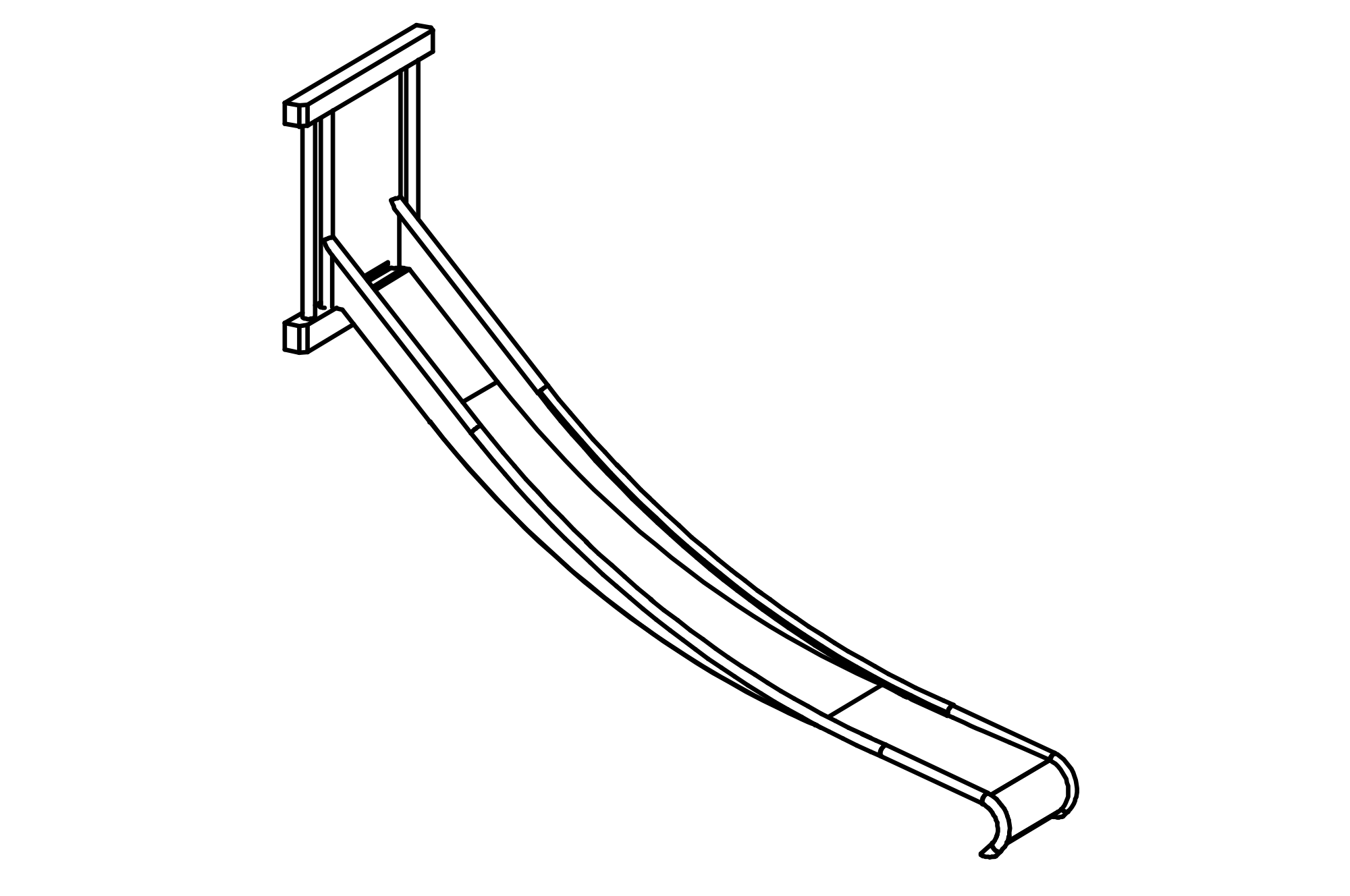 Stainless Steel Slide, width = 0.45 m, height =  1.50 m