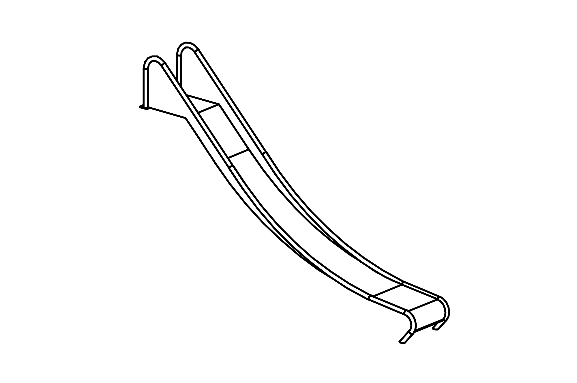 Stainless Steel Slide, width = 0.45 m, height = 1.00 m