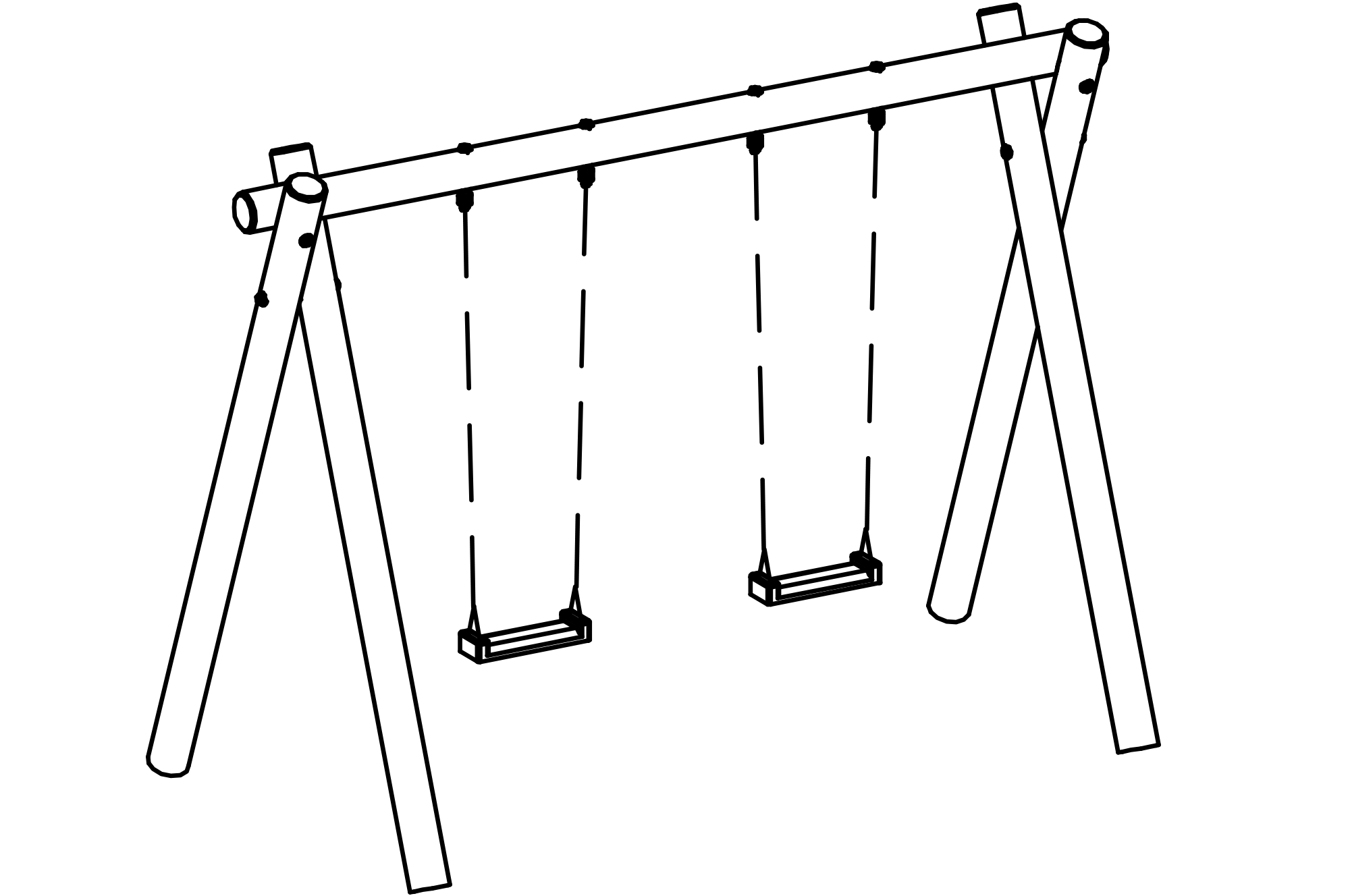 Multi-surface Twin Swing, height = 2.55 m
